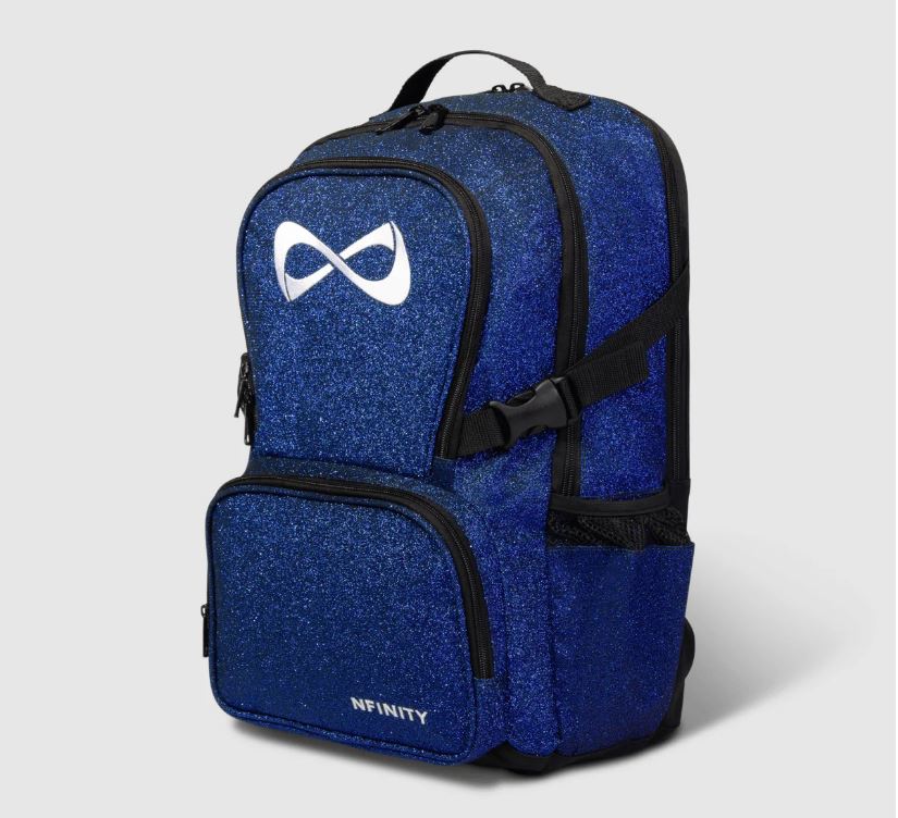 nfinity glitter backpack in Royal blue