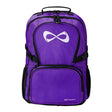 nfinity backpack uk purple with white logo