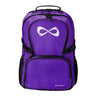 nfinity backpack uk purple with white logo